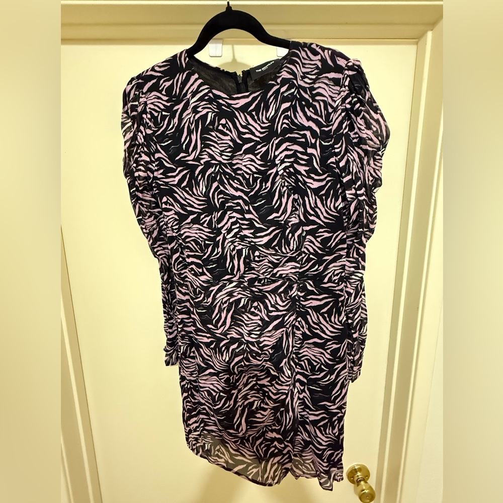 The Kooples Black and Pink Animal Print Dress